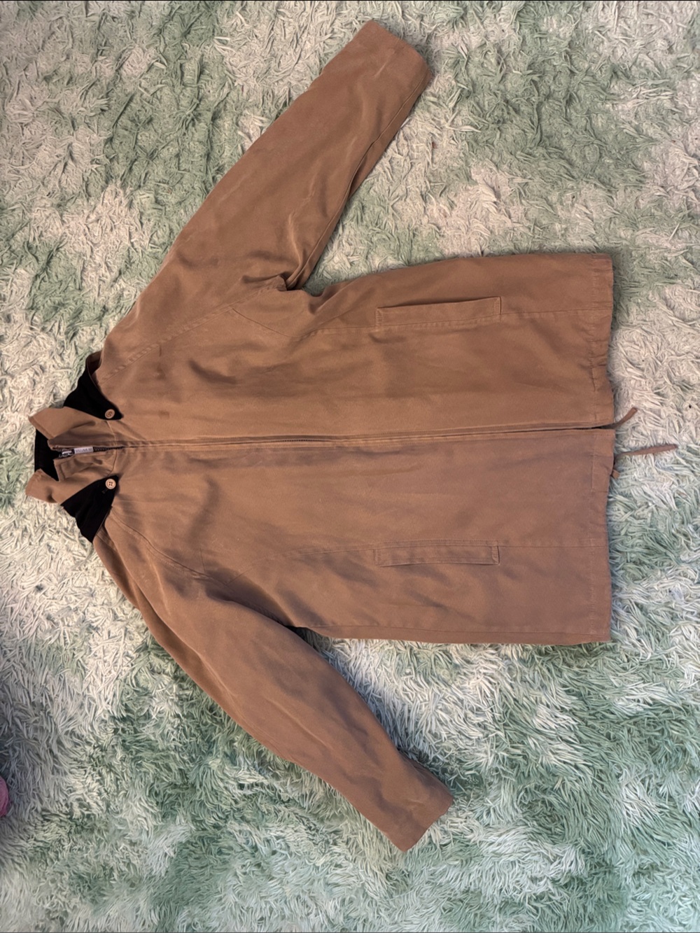 London Fog Tan Coat with Contrasting Collar - Woman’s Jacket